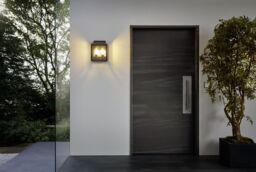 Loops IP44 Outdoor Wall Light Black Aluminium Glass Box 2x 60W E27 Bulb Porch Lamp - thumbnail 3