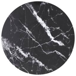 Berkfield Home Table Top Black Ã˜90x1 cm Tempered Glass with Marble Design - Size: 90x1 cm - thumbnail 2