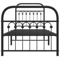 Berkfield Home Metal Bed Frame without Mattress with Footboard Black 75x190cm - Size: 75x190 cm - thumbnail 4