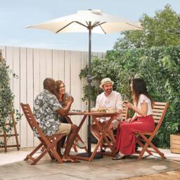 VonHaus 2M Ivory Steel Garden Parasol in Beige - thumbnail 8
