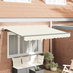 Berkfield Home Retractable Awning Manual Cream & Anthracite 3 x 2 m - thumbnail 1