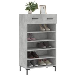 Berkfield Home Shoe Cabinet Concrete Grey 60x35x105 cm Engineered Wood - Size: 60 x 35 x 105 cm - thumbnail 3
