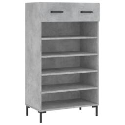 Berkfield Home Shoe Cabinet Concrete Grey 60x35x105 cm Engineered Wood - Size: 60 x 35 x 105 cm - thumbnail 1