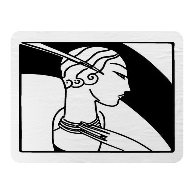 Benjamin Tate Design Art Deco Woman Blanket in Natural - Size: 120 cm x 150 cm - image 1