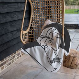Benjamin Tate Design Art Deco Woman Blanket in Natural - Size: 120 cm x 150 cm - thumbnail 4