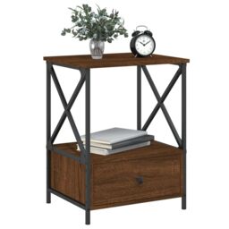 Berkfield Home Bedside Tables 2 pcs Brown Oak 50x41x65 cm Engineered Wood - Size: 50 x 41 x 65 cm - thumbnail 3