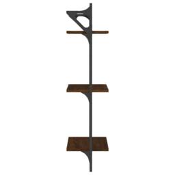 Berkfield Home 3-Tier Wall Shelves with Bars 2 pcs Brown Oak 30x25x100 cm - Size: 30 x 25 x 100 cm - thumbnail 6