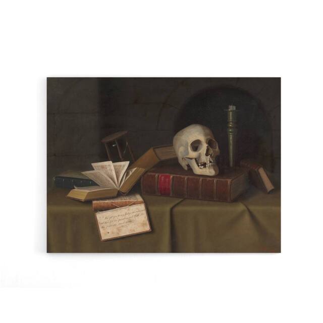 "Artery8 William Michael Harnett Memento Mori Canvas Wall Art Print in Brown - Size: W18"" x H24""" - image 1