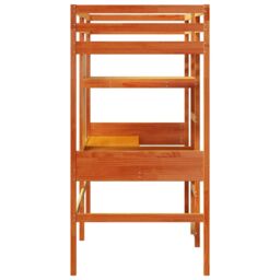 Berkfield Home Loft Bed Frame without Mattress Wax Brown 75x190cm Solid Wood Pine - Size: 75x190 cm - thumbnail 6