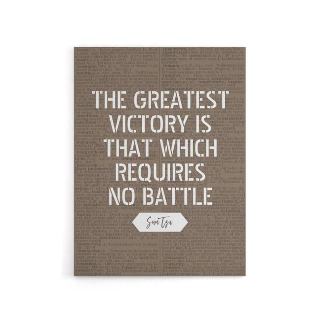 "Artery8 Inspirational Quote Sun Tzu Canvas Wall Art Print in Brown - Size: W18"" x H24""" - image 1