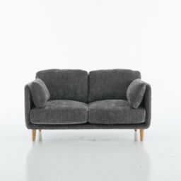 FURNITURE ONE Velvet Upholstered Loveseat, Luxury Modern 2 Seater Sofa in Grey - thumbnail 3