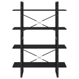 Berkfield Home 4-Tier Book Cabinet Black 100x30x140 cm Solid Pine Wood - Size: 100 x 30 x 140 cm - thumbnail 5