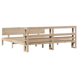Berkfield Home Bed Frame with Headboard without Mattress 200x200 cm in Brown - thumbnail 6