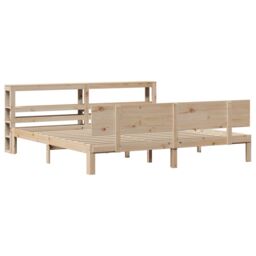 Berkfield Home Bed Frame with Headboard without Mattress 200x200 cm in Brown - thumbnail 3