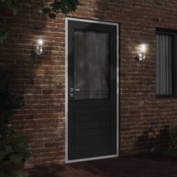 Berkfield Home Outdoor Wall Lights with Sensors 2pcs Silver Stainless Steel - thumbnail 3