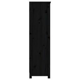 Berkfield Home Book Cabinet Black 80x35x126 cm Solid Wood Pine - Size: 80 x 35 x 126 cm - thumbnail 6