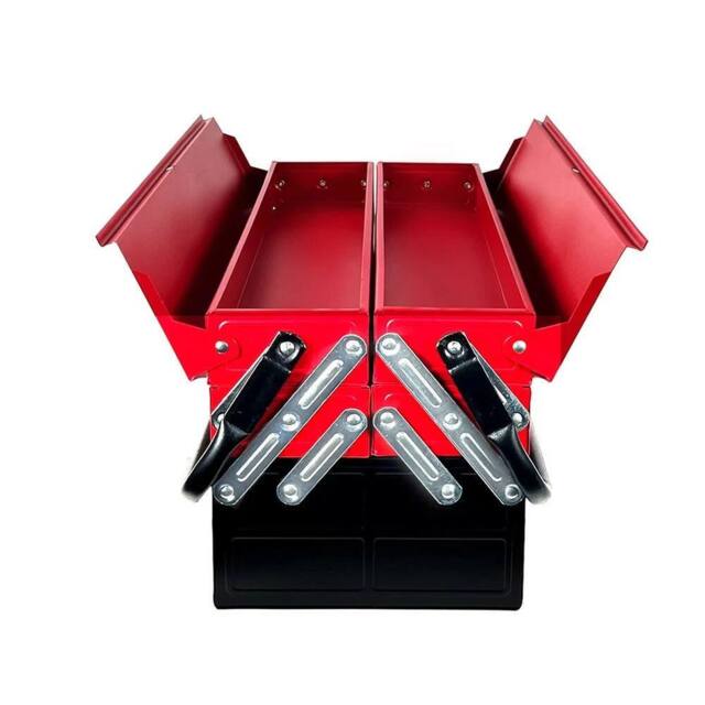 NESTLUNE Metal Cantilever Toolbox Heavy Duty 5 Tray T in Red - image 1