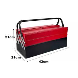 NESTLUNE Metal Cantilever Toolbox Heavy Duty 5 Tray T in Red - thumbnail 2