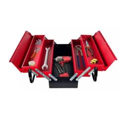 NESTLUNE Metal Cantilever Toolbox Heavy Duty 5 Tray T in Red - thumbnail 4