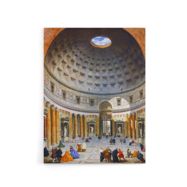 "Artery8 Panini Interior Of The Pantheon Rome Canvas Wall Art Print - Size: W18"" x H24""" - image 1