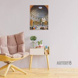"Artery8 Panini Interior Of The Pantheon Rome Canvas Wall Art Print - Size: W18"" x H24""" - thumbnail 3
