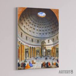 "Artery8 Panini Interior Of The Pantheon Rome Canvas Wall Art Print - Size: W18"" x H24""" - thumbnail 2