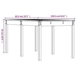 Berkfield Home Garden Table 159.5x82.5x76 cm Solid Wood Douglas in Light Tan - thumbnail 8