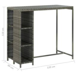 Berkfield Home Elegant 5 Piece Garden Bar Set with Cushions Poly Rattan Grey - thumbnail 9