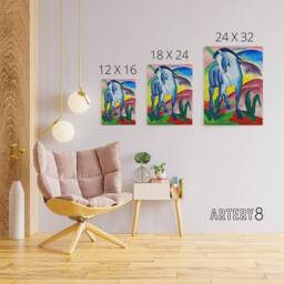 "Artery8 Marc Franz Blue Horse I Canvas Abstract Wall Art - Size: W18"" x H24""" - thumbnail 4