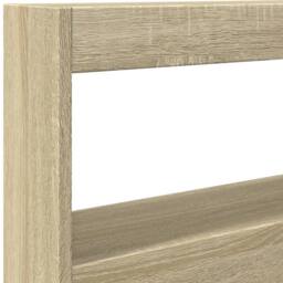 Berkfield Home Headboard Cabinet with LED Sonoma Oak 120x17x102 cm in Light Tan - Size: 120 x 17 x 102 cm - thumbnail 9
