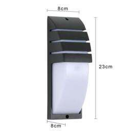 Pheashine Weatherproof Outdoor Wall Light 12W Black IP44 22.5cm Daylight White - thumbnail 2