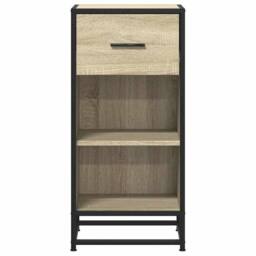 Berkfield Home Sideboard Sonoma Oak 35.5x35x76 cm Engineered Wood & Metal in Light Oak - thumbnail 4