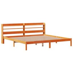 Berkfield Home Bed Frame with Headboard without Mattress Wax Brown 200x200 cm - thumbnail 3