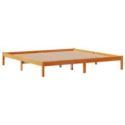Berkfield Home Bed Frame with Headboard without Mattress Wax Brown 200x200 cm - thumbnail 5