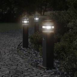 Berkfield Home Outdoor Floor Lamp with Sensor Black 50 cm Aluminium - thumbnail 1