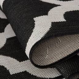 THE RUGS Outdoor Indoor Moroccan Garden Patio Rug Weatherproof Jet Washable in Black - Size: 240 cm x 340 cm - thumbnail 4