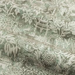 Wylder Tropics Bengal Chenille Eyelet Curtains in Light Green - Size: 168 cm width x 137 cm drop - thumbnail 4