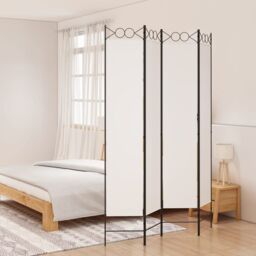 Berkfield Home 4-Panel Room Divider White 160x220 cm Fabric