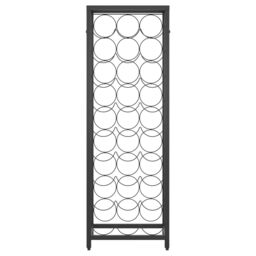 Berkfield Home Wine Rack for 27 Bottles Black 34x18x100 cm Wrought Iron - Size: 34 x 18 x 100 cm - thumbnail 3