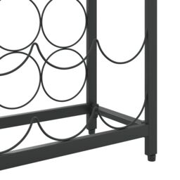 Berkfield Home Wine Rack for 27 Bottles Black 34x18x100 cm Wrought Iron - Size: 34 x 18 x 100 cm - thumbnail 6