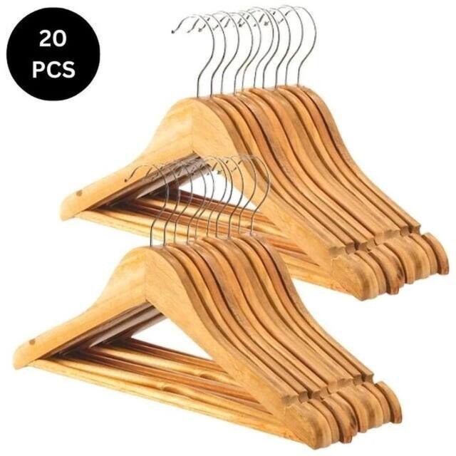 NESTLUNE Clothes Hardwood Trouser Bar Hook 20pc in Brown - image 1