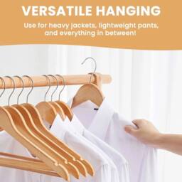 NESTLUNE Clothes Hardwood Trouser Bar Hook 20pc in Brown - thumbnail 4