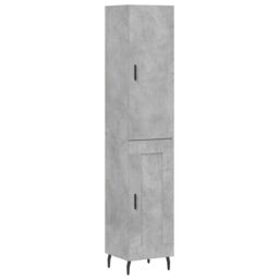 Berkfield Home Highboard Concrete Grey 34.5x34x180 cm Engineered Wood - thumbnail 2