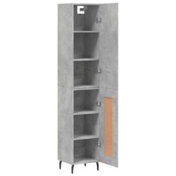 Berkfield Home Highboard Concrete Grey 34.5x34x180 cm Engineered Wood - thumbnail 4
