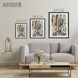 "Artery8 Plumes Exotic Bird Feathers Millot Black Framed Canvas Wall Art in White - Size: W24"" x H32""" - thumbnail 4