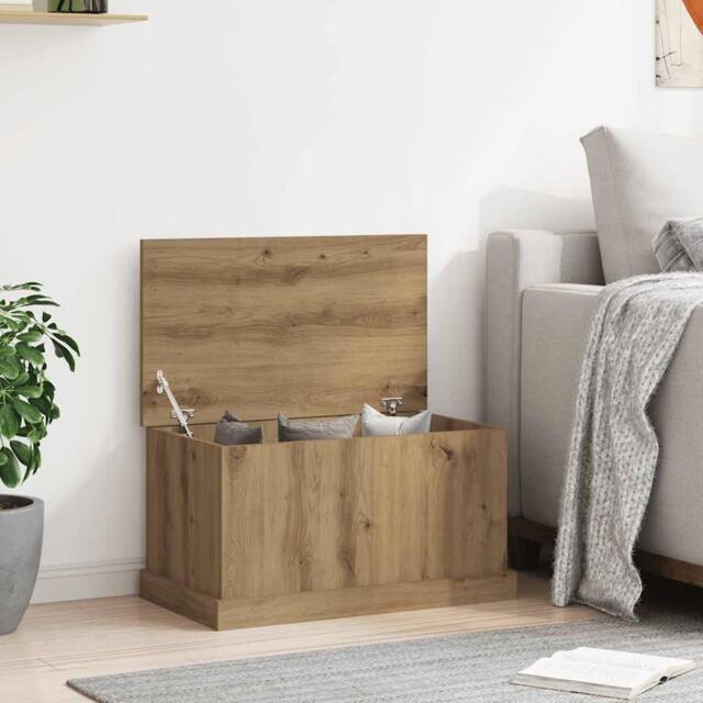 Berkfield Home Storage Box Artisan Oak 70x40x38 cm Engineered Wood in Brown - Size: 70 x 40 x 38 cm - image 1