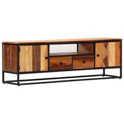 Berkfield Home TV Cabinet 120x30x40 cm Solid Reclaimed Wood & Steel in Brown - Size: 120 x 30 x 40 cm - thumbnail 2