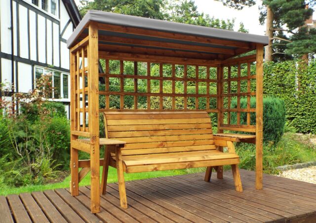 Charles Taylor Trading Wentworth Three Seater Arbour Grey in Brown - image 1