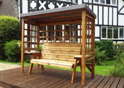 Charles Taylor Trading Wentworth Three Seater Arbour Grey in Brown - thumbnail 2
