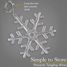 Christow Christmas Curtain Lights LED Snowflake Window Decoration Battery Timer 1m x 1m in White - thumbnail 5